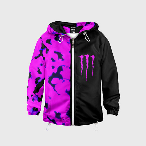 Детская ветровка Monster energy neon camo / 3D-Белый – фото 1