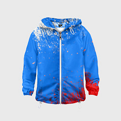 Ветровка с капюшоном детская Патриот - флаг, цвет: 3D-белый