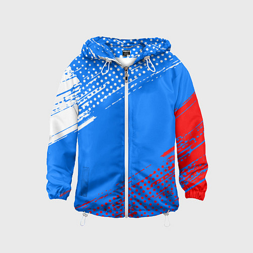 Детская ветровка Патриот - флаг / 3D-Белый – фото 1