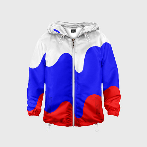 Детская ветровка Патриот - флаг / 3D-Белый – фото 1