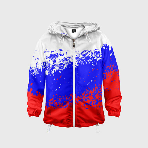 Детская ветровка Патриот - флаг / 3D-Белый – фото 1
