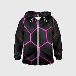 Детская ветровка Черные соты с фиолетовым неоном