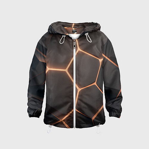 Детская ветровка Серая текстура из сот / 3D-Белый – фото 1