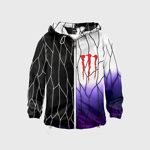 Детская ветровка Monster energy steel / 3D-Белый – фото 1