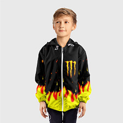 Ветровка с капюшоном детская Monster energy fire steel, цвет: 3D-белый — фото 2