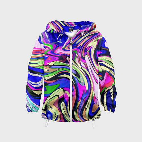 Детская ветровка Абстракция пластика синий / 3D-Белый – фото 1
