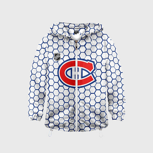 Детская ветровка Монреаль Канадиенс - белые соты / 3D-Белый – фото 1