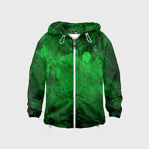 Детская ветровка Абстракция - green acid stains / 3D-Белый – фото 1