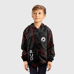 Ветровка с капюшоном детская Робокоп - соты с красной подсветкой, цвет: 3D-черный — фото 2
