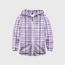 Ветровка с капюшоном детская Checkered light purple, цвет: 3D-белый