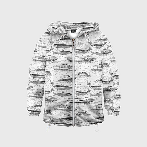 Детская ветровка Корюшка и водный транспорт / 3D-Белый – фото 1