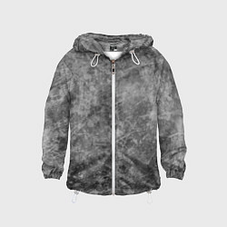 Ветровка с капюшоном детская Абстракция - grey polished chip, цвет: 3D-белый