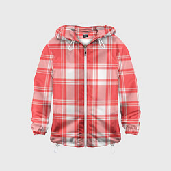 Ветровка с капюшоном детская Checked red white, цвет: 3D-белый