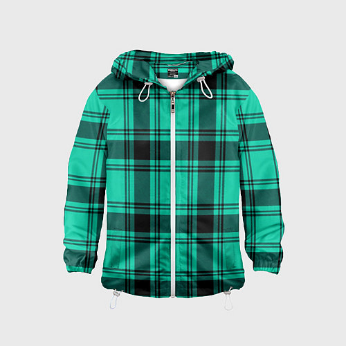 Детская ветровка Checkered turquoise / 3D-Белый – фото 1