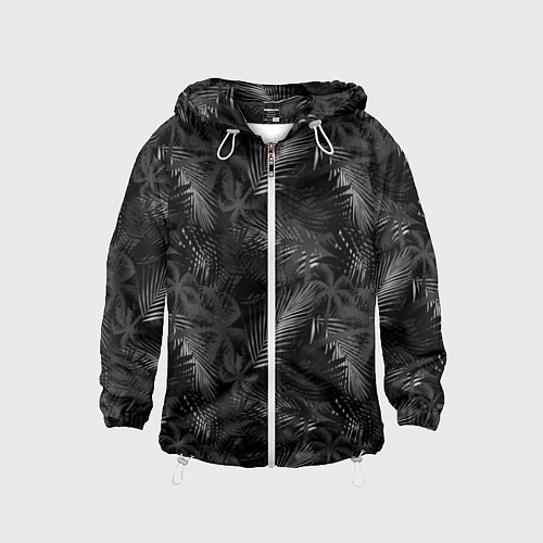 Детская ветровка Palm black and white / 3D-Белый – фото 1