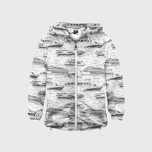 Детская ветровка Корабли на Неве / 3D-Белый – фото 1