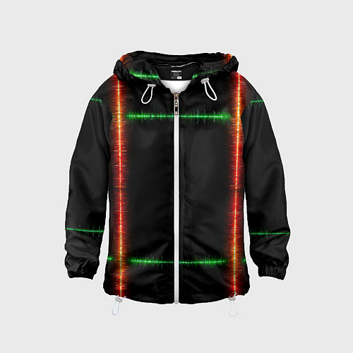 Детская ветровка Color green orange lines / 3D-Белый – фото 1