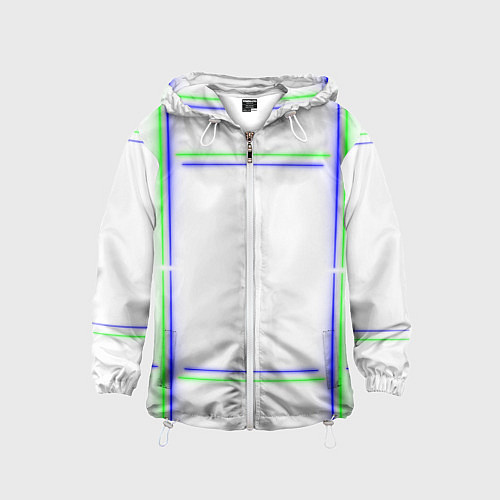 Детская ветровка Neon white green light blue / 3D-Белый – фото 1