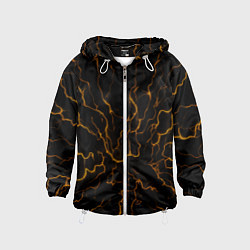 Ветровка с капюшоном детская Разряды электричества текстура, цвет: 3D-белый