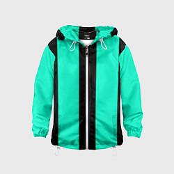 Ветровка с капюшоном детская Color light blue white line, цвет: 3D-белый