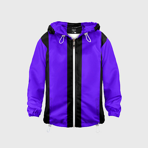 Детская ветровка Color purple black stripes / 3D-Белый – фото 1