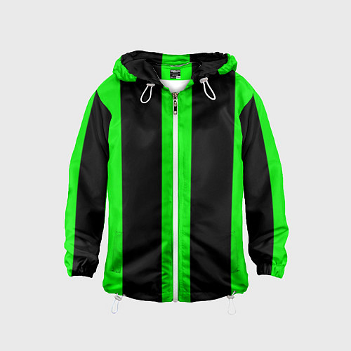 Детская ветровка Color green black lines / 3D-Белый – фото 1