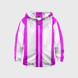 Ветровка с капюшоном детская Color white pink lines, цвет: 3D-белый