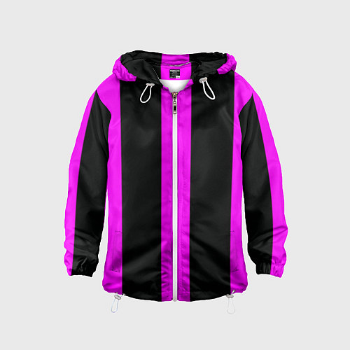 Детская ветровка Color black pink lines / 3D-Белый – фото 1