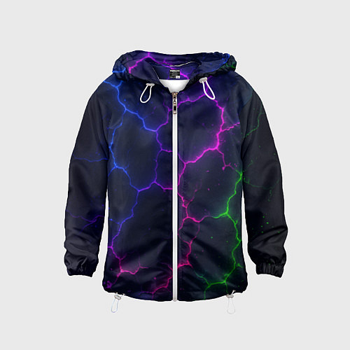 Детская ветровка Неоновый разлом / 3D-Белый – фото 1