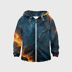 Детская ветровка Разлом плит с огнем