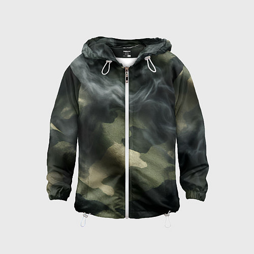 Детская ветровка Камуфляжная ткань с дымом / 3D-Белый – фото 1
