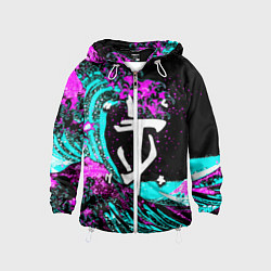 Детская ветровка Doom самураи неоновая волна