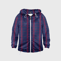 Ветровка с капюшоном детская Color blue cage pink stripes, цвет: 3D-белый