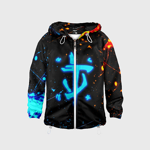 Детская ветровка Doom лёд и пламя краски / 3D-Белый – фото 1