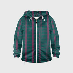 Ветровка с капюшоном детская Color dark cage pink stripes, цвет: 3D-белый