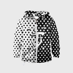 Детская ветровка Doom точки черно белые