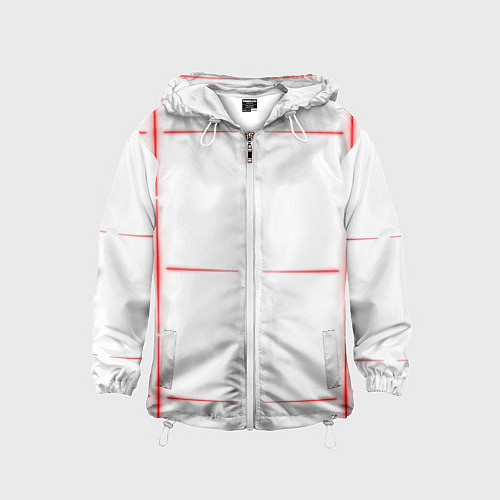 Детская ветровка Color white red stripes / 3D-Белый – фото 1