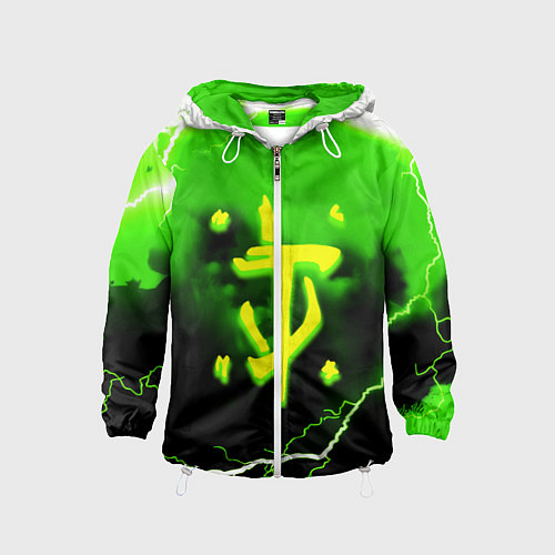 Детская ветровка Doom шторм кислотное лого / 3D-Белый – фото 1