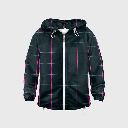 Детская ветровка Color black stripes / 3D-Белый – фото 1