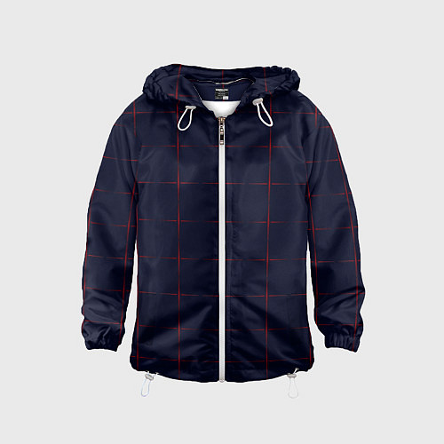 Детская ветровка Color dark blue red crosses / 3D-Белый – фото 1