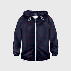 Ветровка с капюшоном детская Color dark blue red crosses, цвет: 3D-белый
