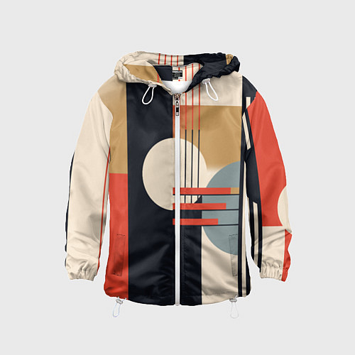 Детская ветровка Баухаус - текстура / 3D-Белый – фото 1