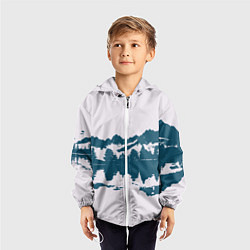 Ветровка с капюшоном детская Лес и озеро, цвет: 3D-белый — фото 2