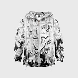 Ветровка с капюшоном детская Doom x portal fire, цвет: 3D-белый