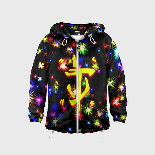 Детская ветровка Doom новогодние искры / 3D-Белый – фото 1