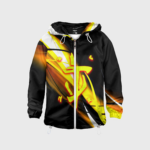 Детская ветровка Doom геометрия из полос / 3D-Белый – фото 1