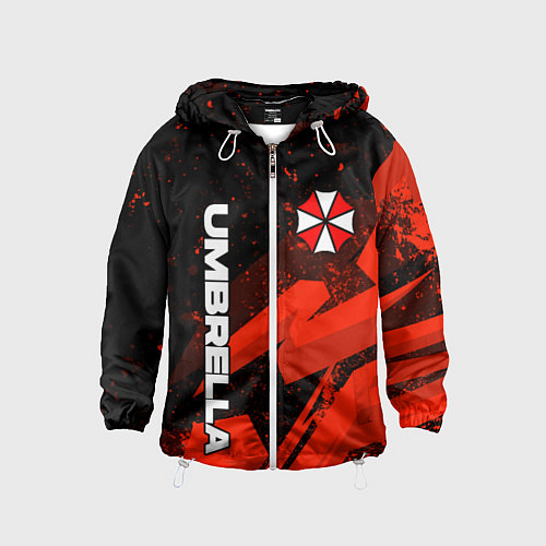 Детская ветровка Umbrella corp - красный / 3D-Белый – фото 1