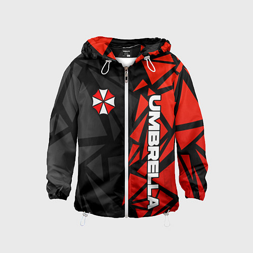 Детская ветровка Umbrella corp - красные фрагменты / 3D-Белый – фото 1
