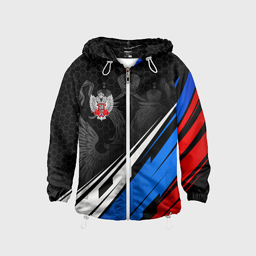 Детская ветровка Федерация бокса России - триколор / 3D-Белый – фото 1