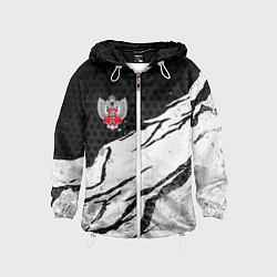 Ветровка с капюшоном детская Федерация бокса России - белый затертый, цвет: 3D-белый